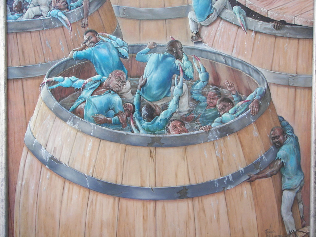 crabs in barrel